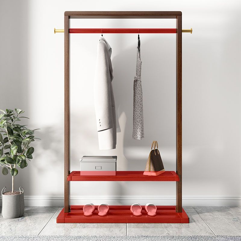 Wooden Coat Hanger Traditional Style Simple Home Floor Coat Rack