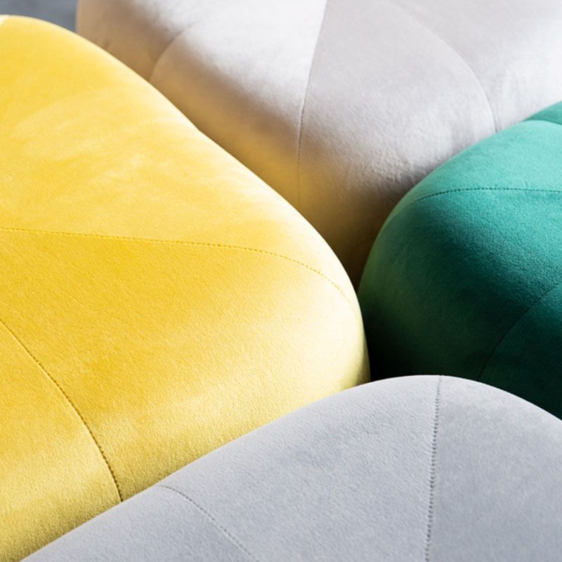 Modern Pouf Ottoman Velvet Upholstered Fade Resistant Solid Color Square Ottoman