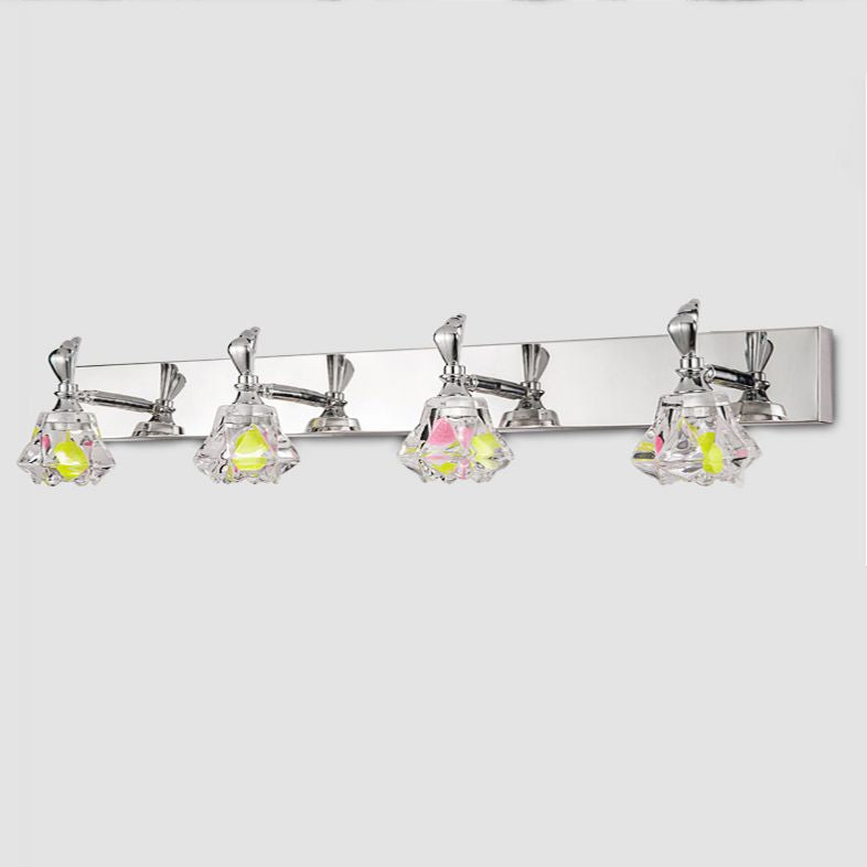 Modern Geometric Vanity Lighting Fixtures Crystal Multi Lights Vanity Wall Sconce