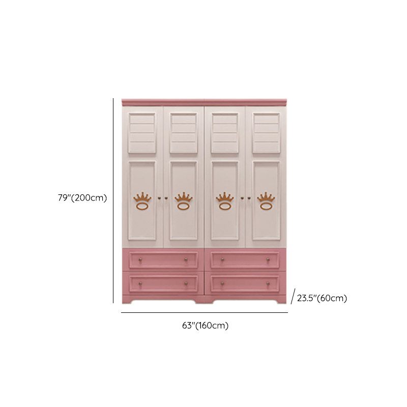 Modern Style Wood Kids Closet Bedroom Youth Armoire with Garment Rod