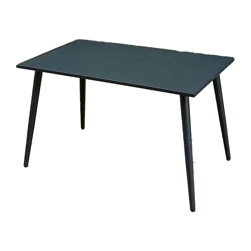 Black Metal Dining Table with UV Resistant Contemporary Patio Table