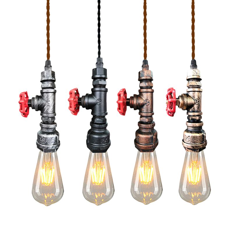 Iron Water Valve Suspension Lighting Retro Style 1 Bulb Bar Pendant Light Fixture