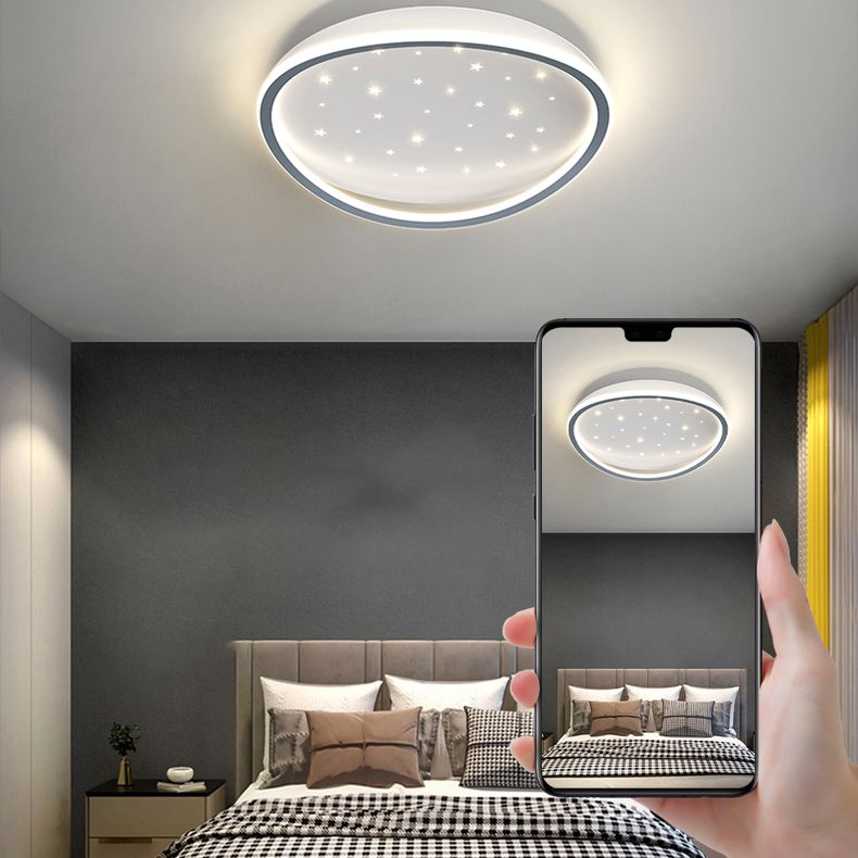 Geometry Shape Ceiling Lamp Modern Iron 2 Lights Flush Mount for Bedroom