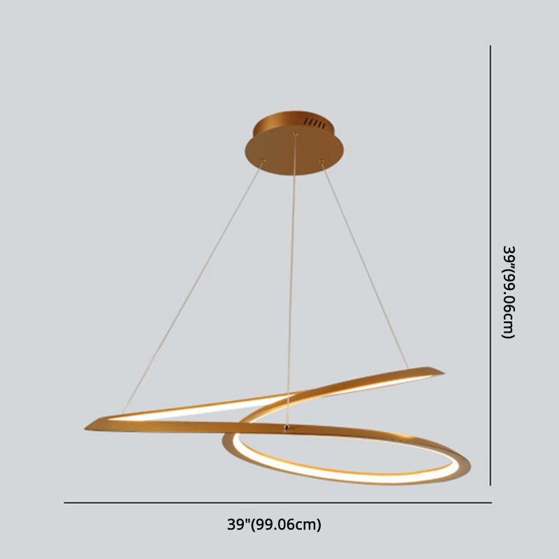 Courbes sans couture à lustre à LED à LED Minimalisme Lumière de suspension pour la salle à manger