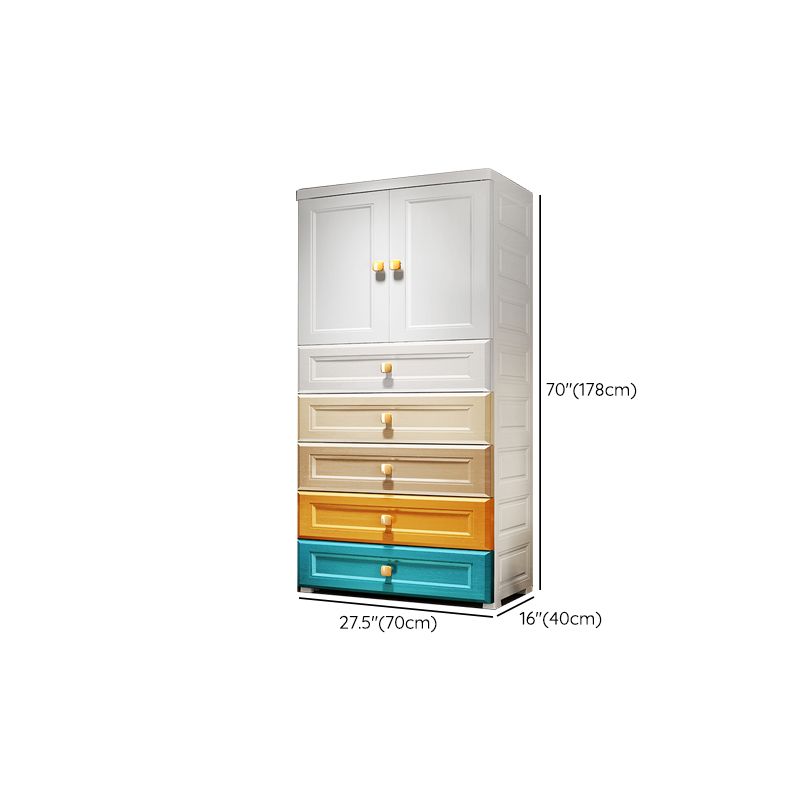 Modern Style Wardrobe Armoire Plastic Wardrobe Closet with Drawers