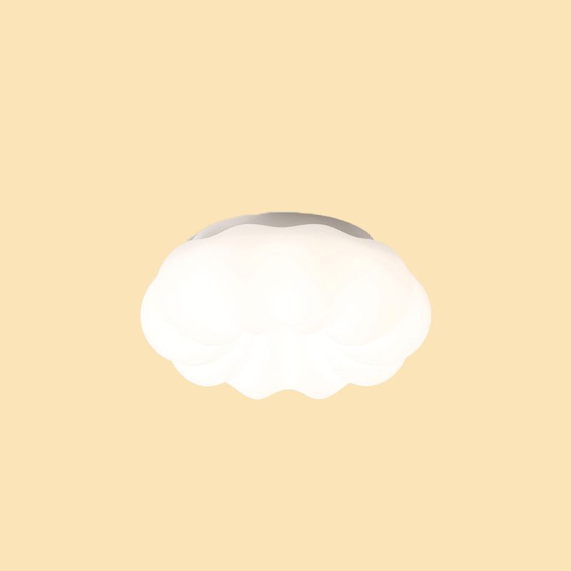 Modern Simplicity LED Flush Mount Cloud Shape Plastic Ceiling Light in White