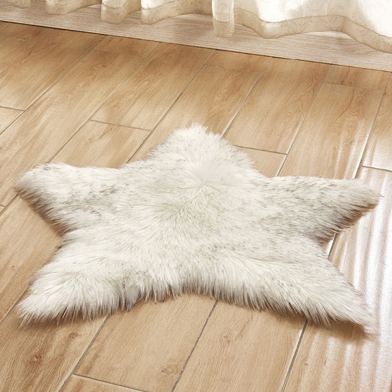 Star Shaped Plain Rug Multi Color Modern Carpet Faux Wool Pet Friendly Machine Washable Anti-Slip Backing Rug for Room