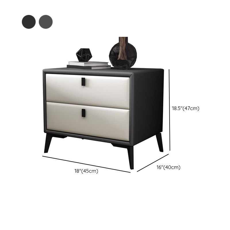 Leather Accent Table Nightstand Modern Nightstand for Bedroom