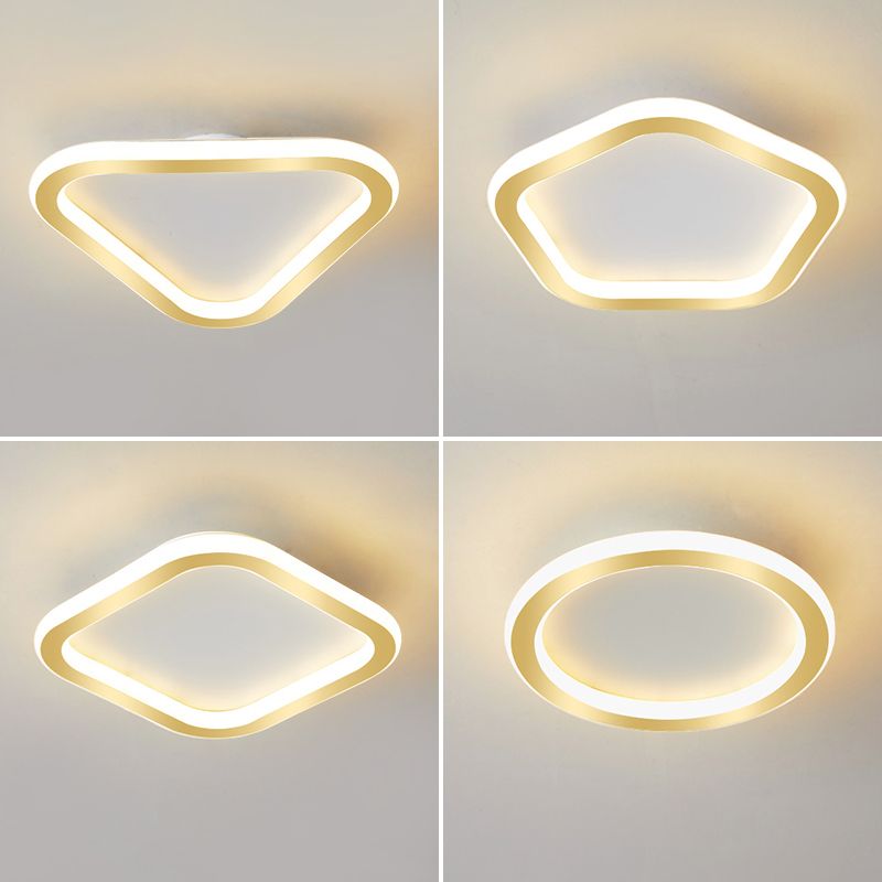 Metal Geometric Shape Flush Mount Light Modern 1-Light Flush Mount Ceiling Light