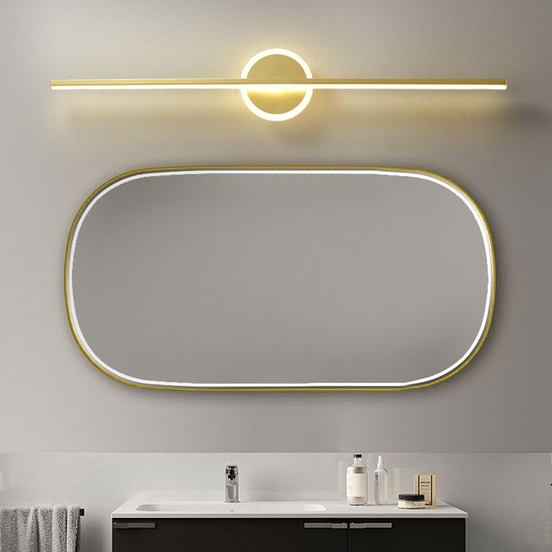 Modern Mirror Front Light LED Strip Shape Vanity Light with Acrylic Shade for Bathroom