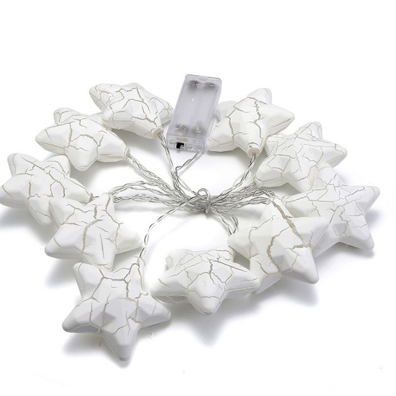 Nordic Crackled Star Shaped String Light Plastic Bedroom LED Light Strip