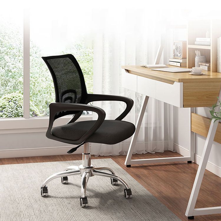 Contemporary Swivel Office Chair Microfiber Desk Mid Back Chair