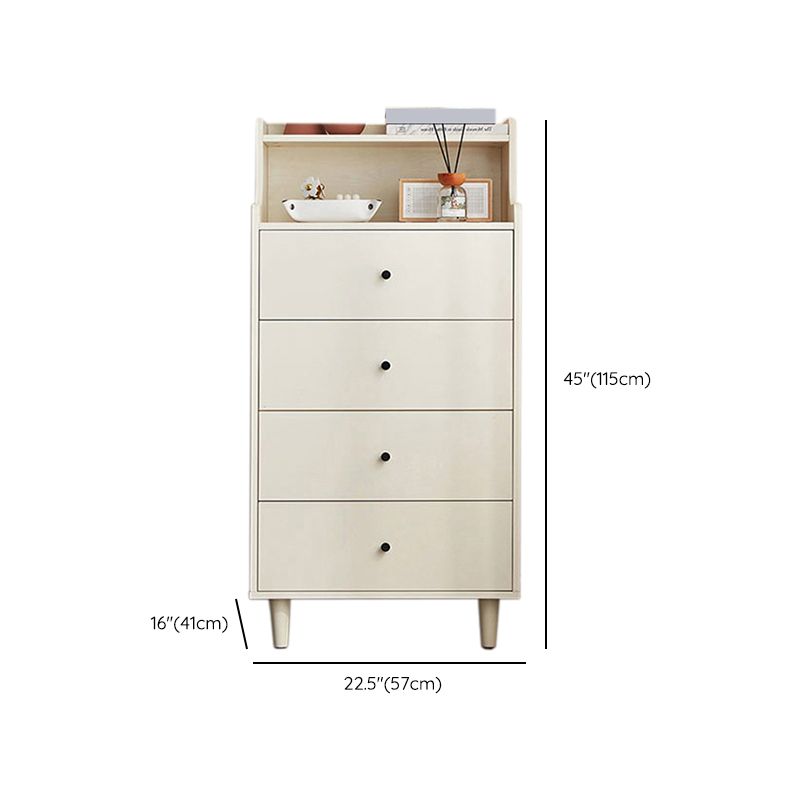 Modern White Cabinet Soft Close Drawers Wood Accent Chests with Drawer