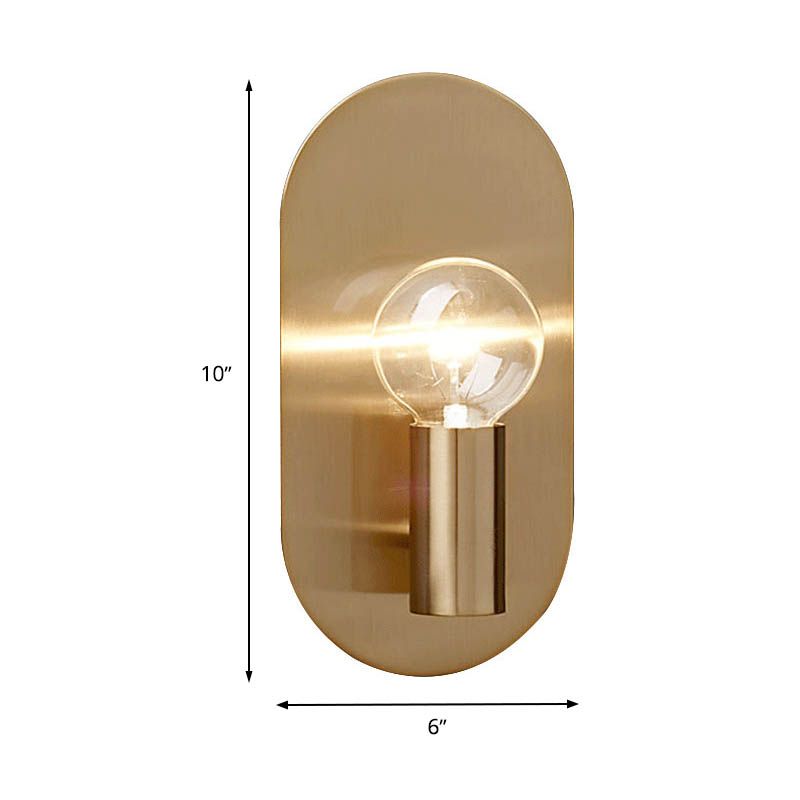 1 Bulb Bedroom Sconce Light Contemporary Gold Wall Mounted Lighting with Bare Bulb Metal Shade