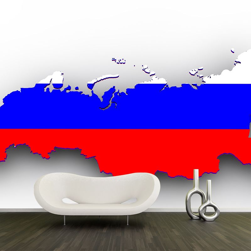 Illustration Wall Mural Map Contemporary Mildew Resistant Flag Wallpaper