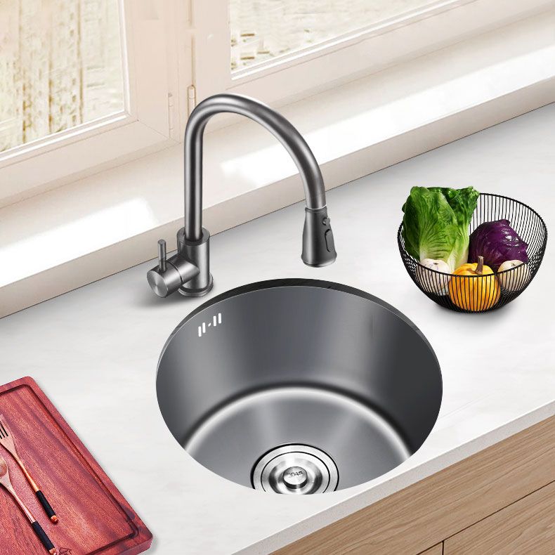 Modern Style Kitchen Sink Stainless Steel Round Shape Kitchen Sink