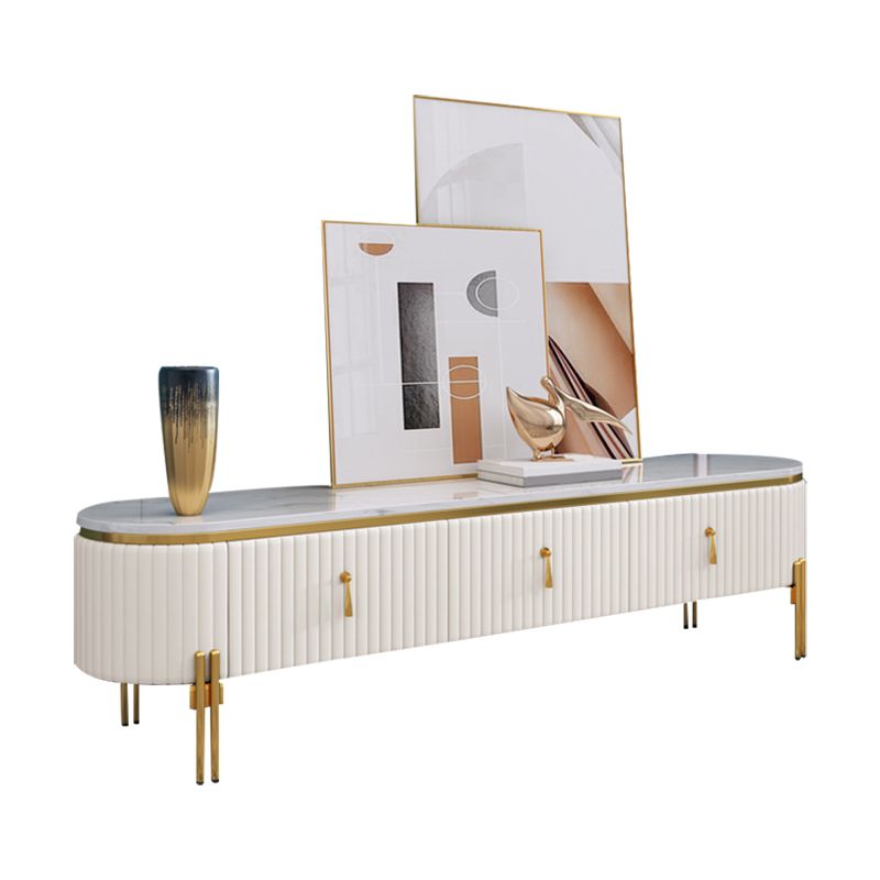 Marble TV Media Console Glam Media Console TV Stand for Living Room