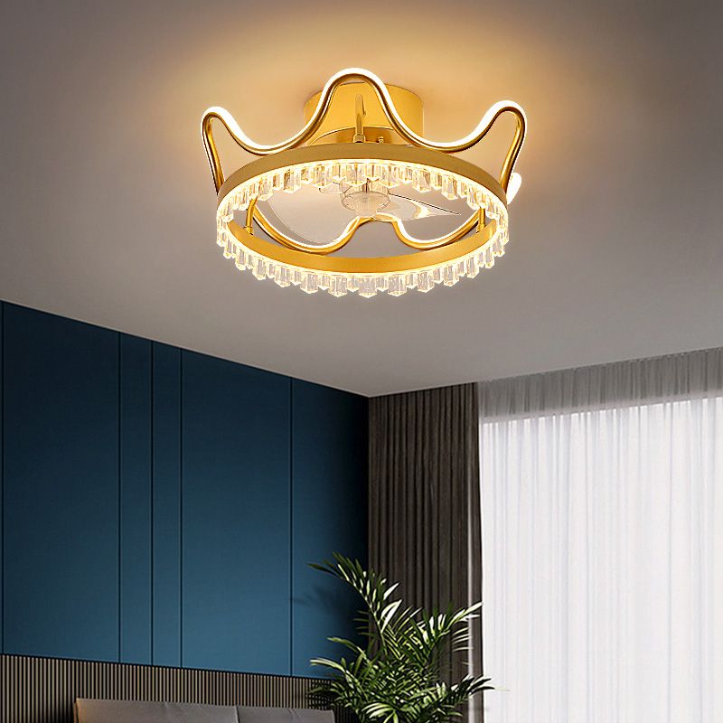 Lampada per ventola del soffitto a forma di corona a forma di letto LED LED MODERNISTA LED LED