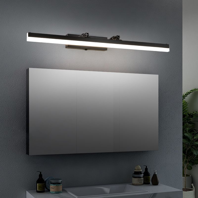 Modern Minimalist Style Linear LED Bathroom Vanity Light Fixtures Acrylic Vanity Wall Sconce in Black Finish