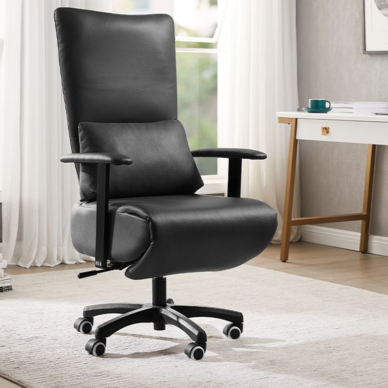 Modern Office Chair Swivel Arm Accent High-Back Leather Chair