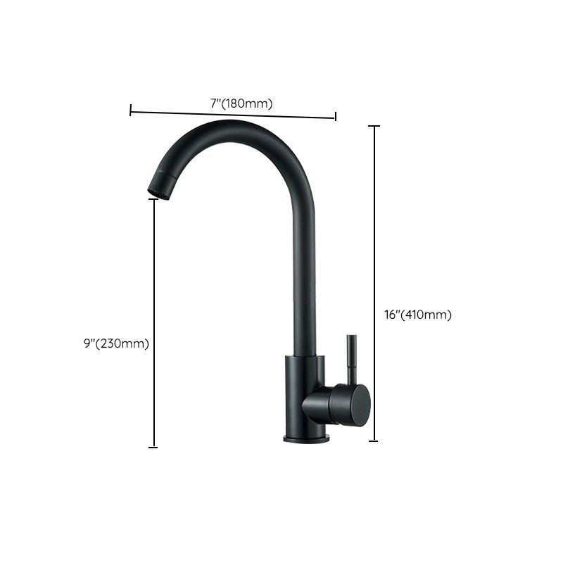 Contemporary Gooseneck Faucet One Handle Kitchen Faucet High Arch Water Filler