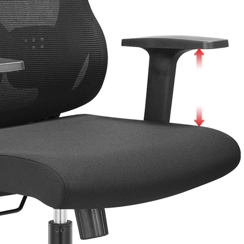 Fixed Arms Office Chair Microfiber Desk High Back Chair Breathable AirGrid Lumbar Support