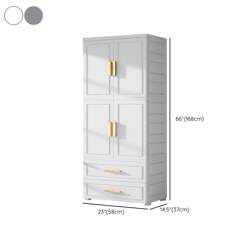 Contemporary Plastic Armoire Cabinet Bedroom Youth Armoire with wheels