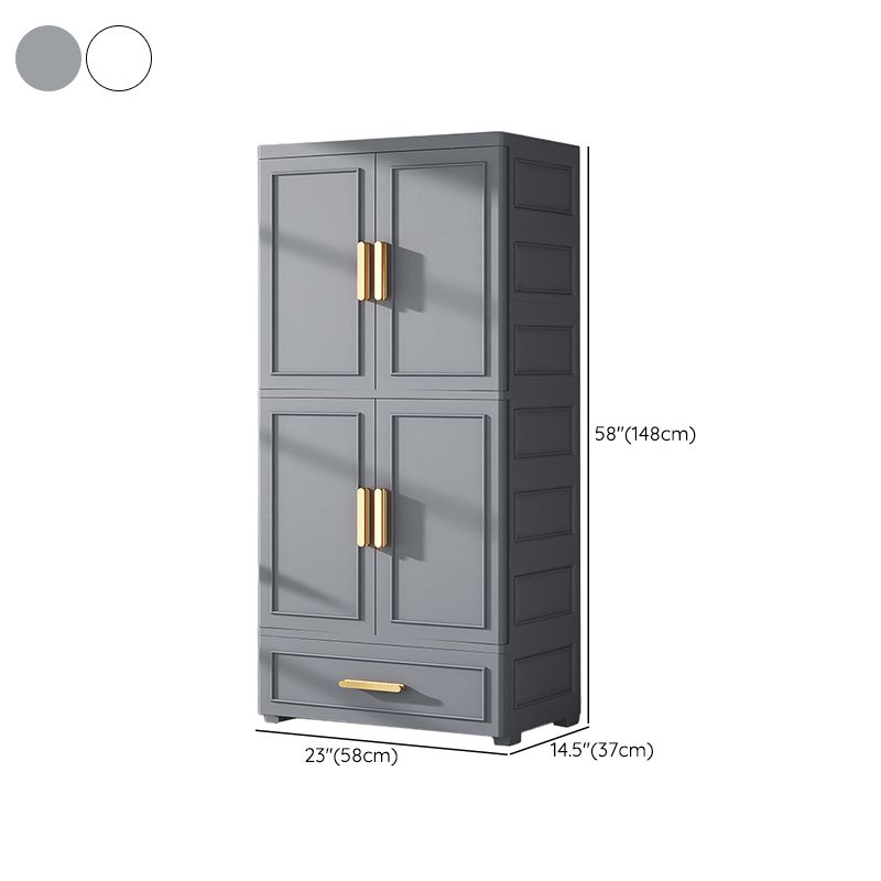 Modern Style Plastic Kids Closet Bedroom Armoire Cabinet with Door