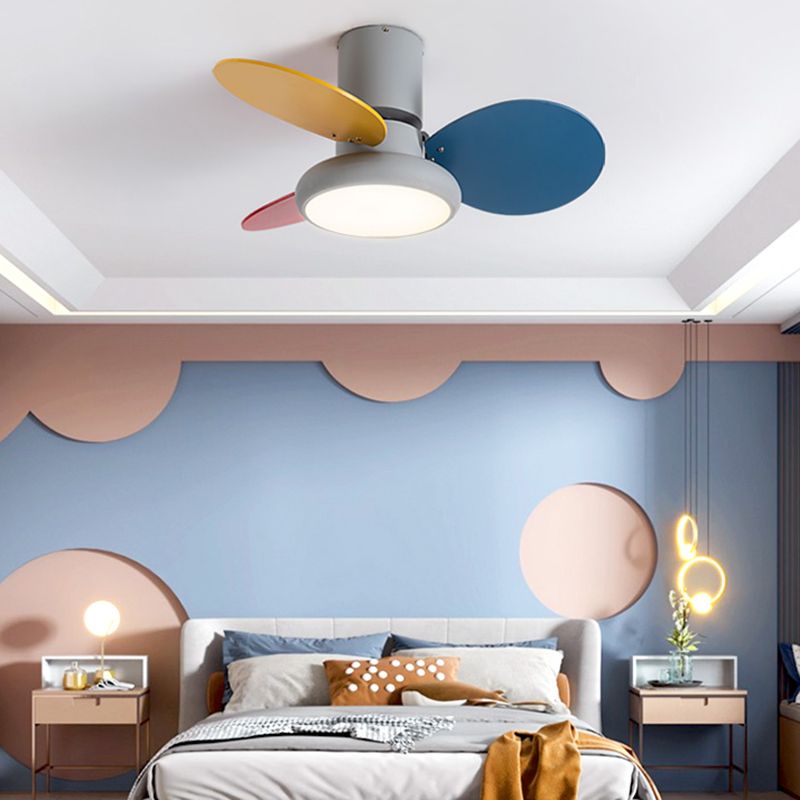 Metal Ceiling Fan Light Modern Style 1 Light Ceiling Fan Light for Bedroom