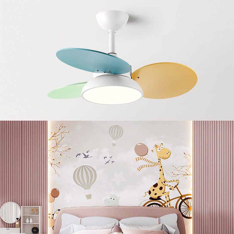 Lámpara de ventilador colgante de Circle de Macaron Círculo Metálico Metálico LED LED SEMI FLUSH LUCHE