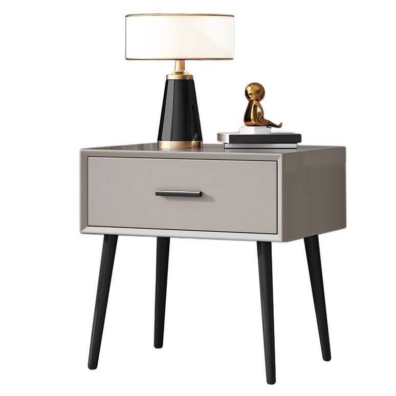 Contemporary Night Table Storage Accent Table Nightstand with 4 Legs for Home