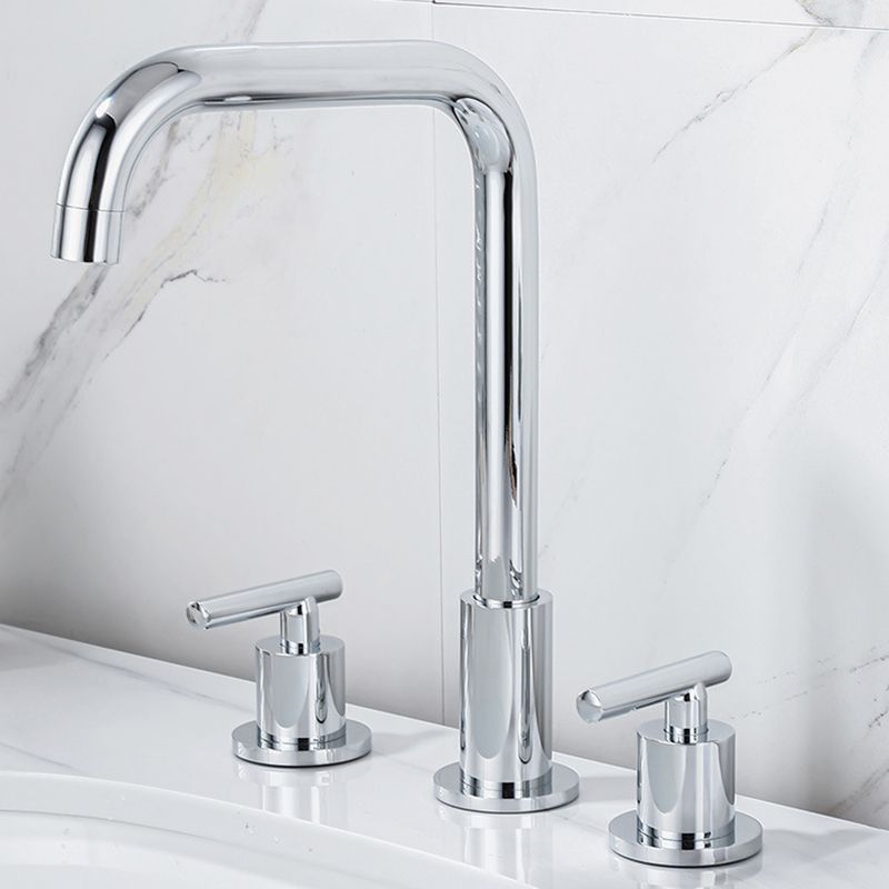 Modern 2-Handle Bathroom Sink Faucet 3 Hole Widespread Bathroom Faucet