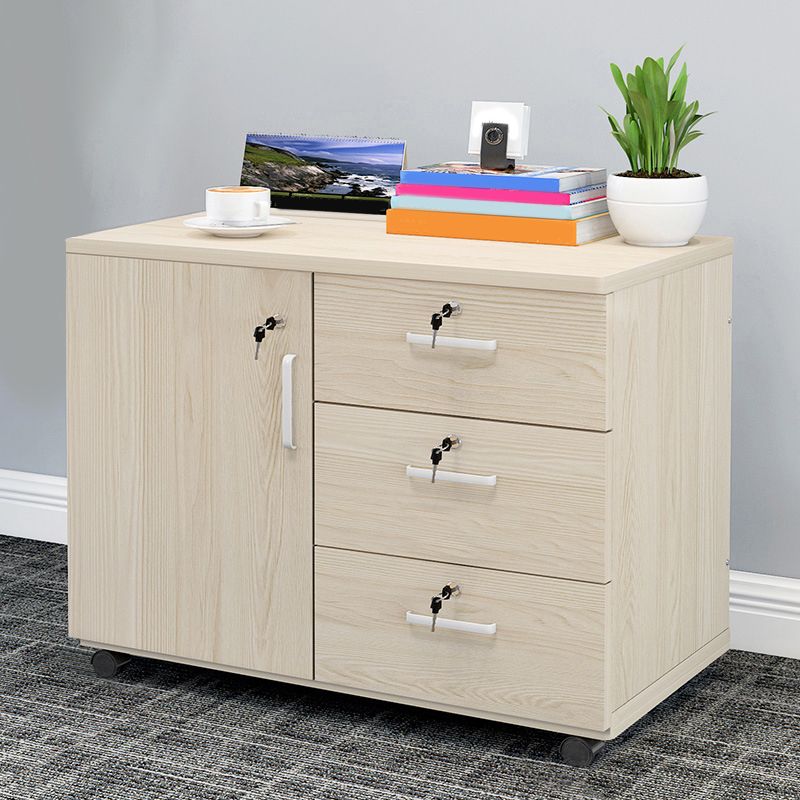 Modern Cabinet Wood with Locking Drawers and Storage Filing Cabinet