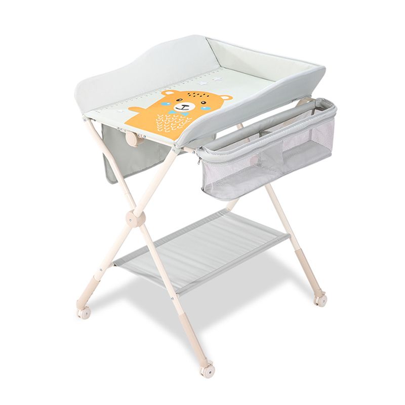 Metal Safety Rails Shelf Baby Changing Table Flat Top Movable Changing Table