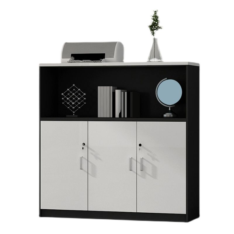 Nordic Style File Cabinets Solid Wood Frame Horizontal File Cabinet with Key Lock