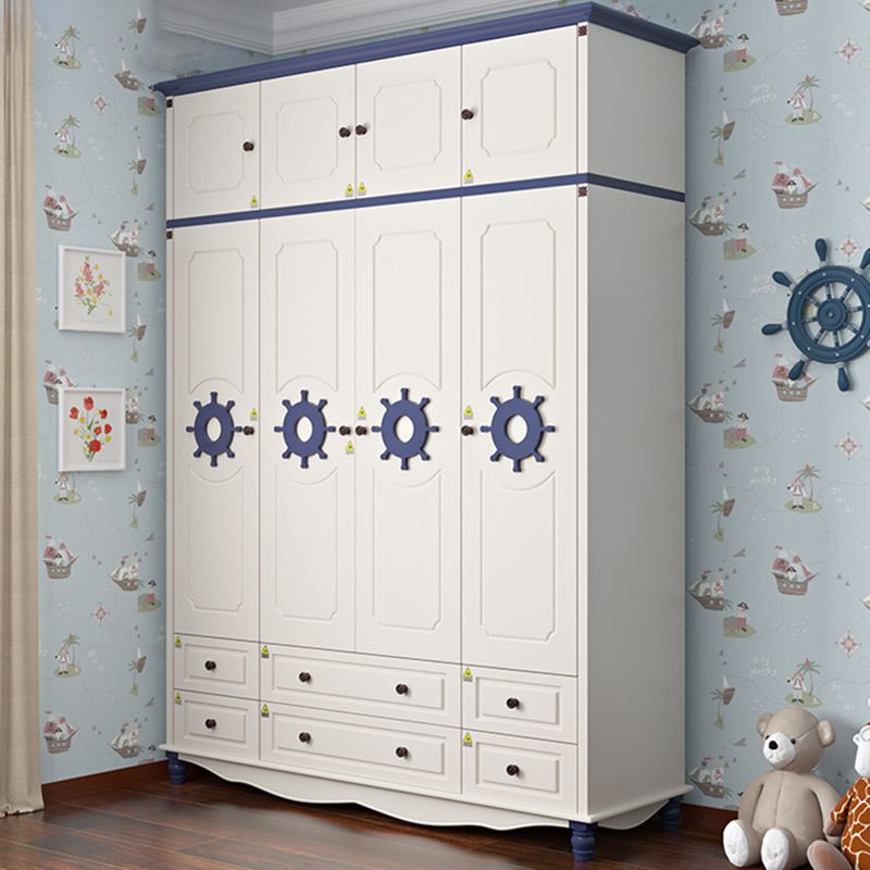 Manufactured Wooden Kids Closet Bedroom Wardrobe Closet with Drawers