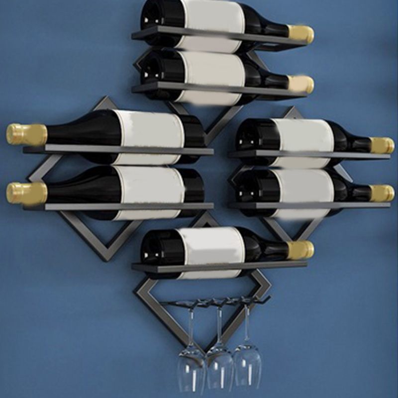 Metal Wall Mounted Wine Rack Glam Simple Bottle Holder for Kitchen