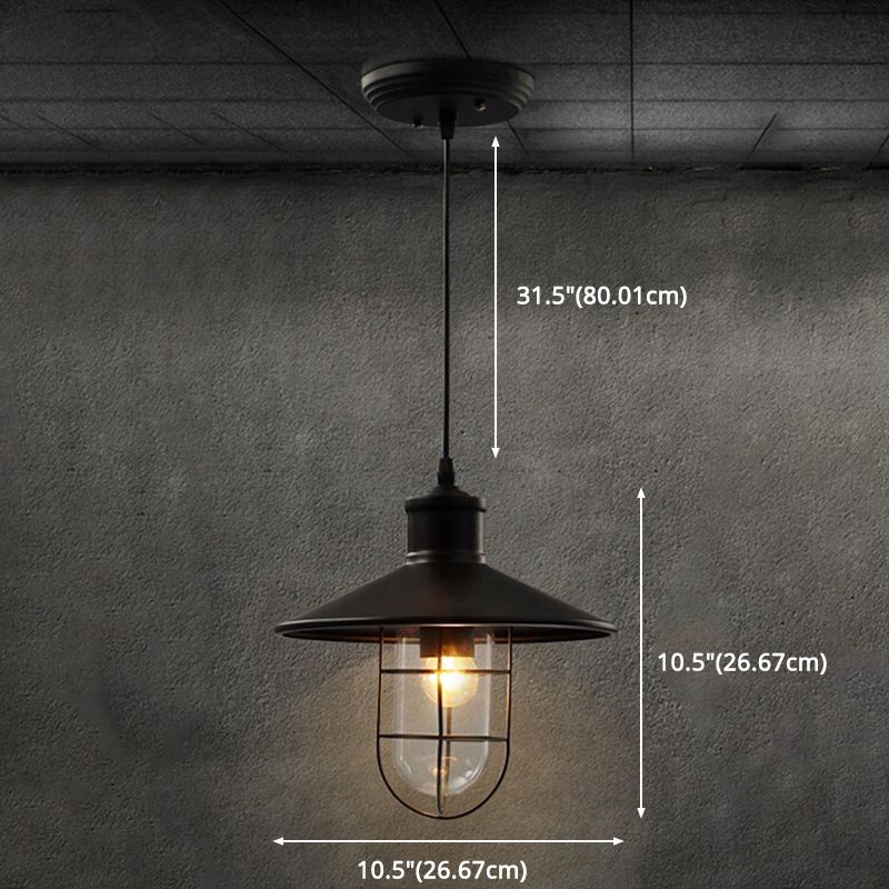 Metal Black Ceiling Pendant Light Cage Shade Industrial Style Suspended Lighting Fixture