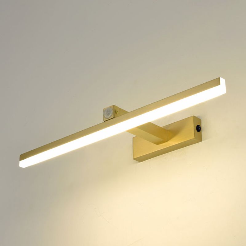 Lámparas de pared LED geométricas de estilo moderno Metal Ideas de iluminación de pared de espejo de 1 luces en oro