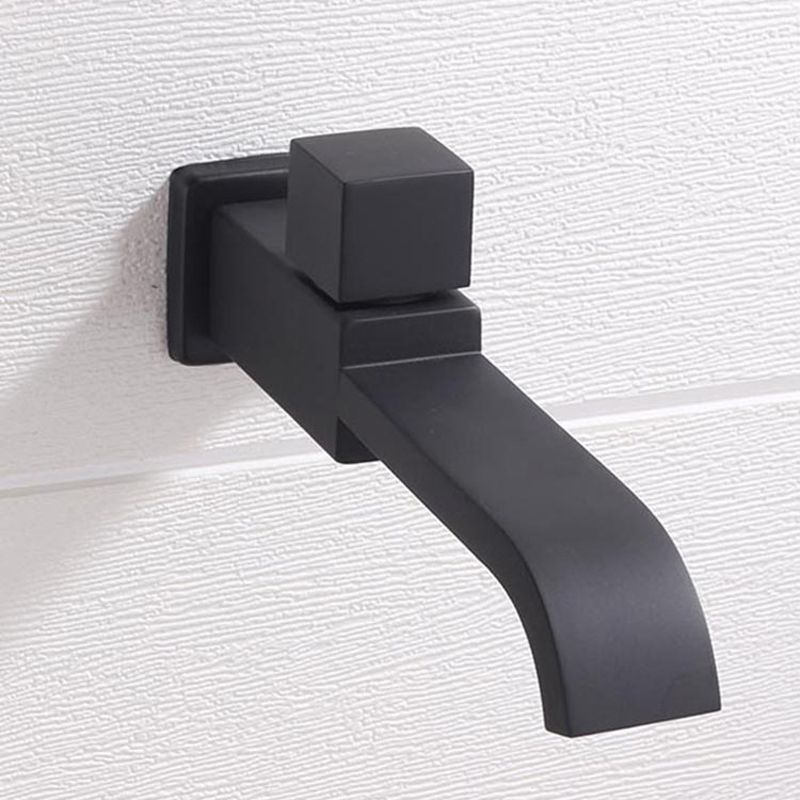 Contemporary Wall Mounted Bathroom Faucet Knob Handle Solid Brass Square Faucet