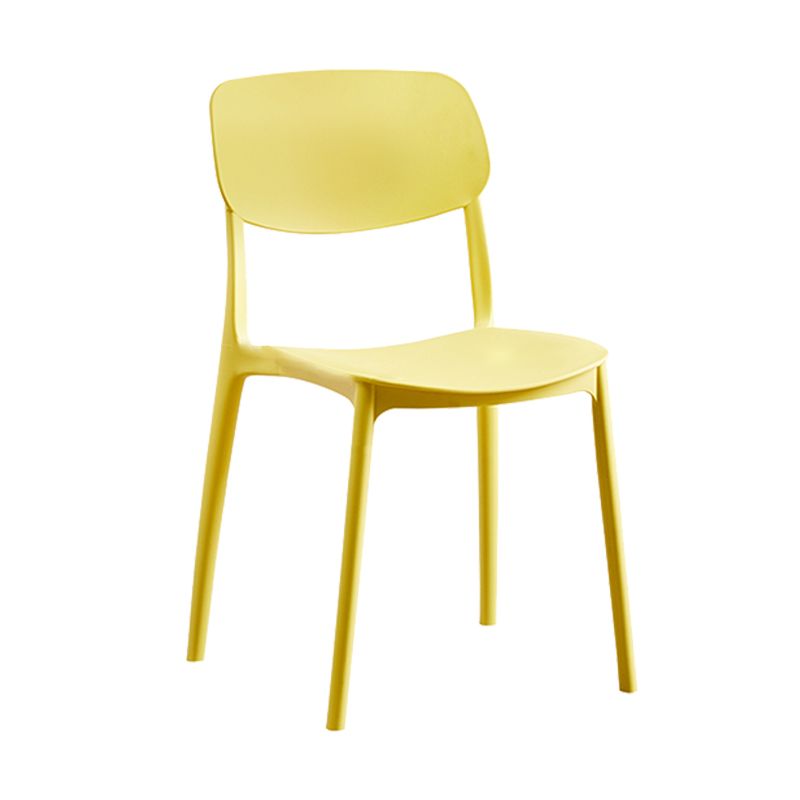 Modern Style Open Back Chair Kitchen Armless Chair with Plastic Legs