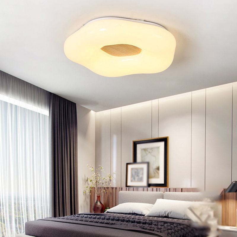 Japanese Style Wooden Ceiling Light Circle Shape LED Ceiling Lamp for Bedroom