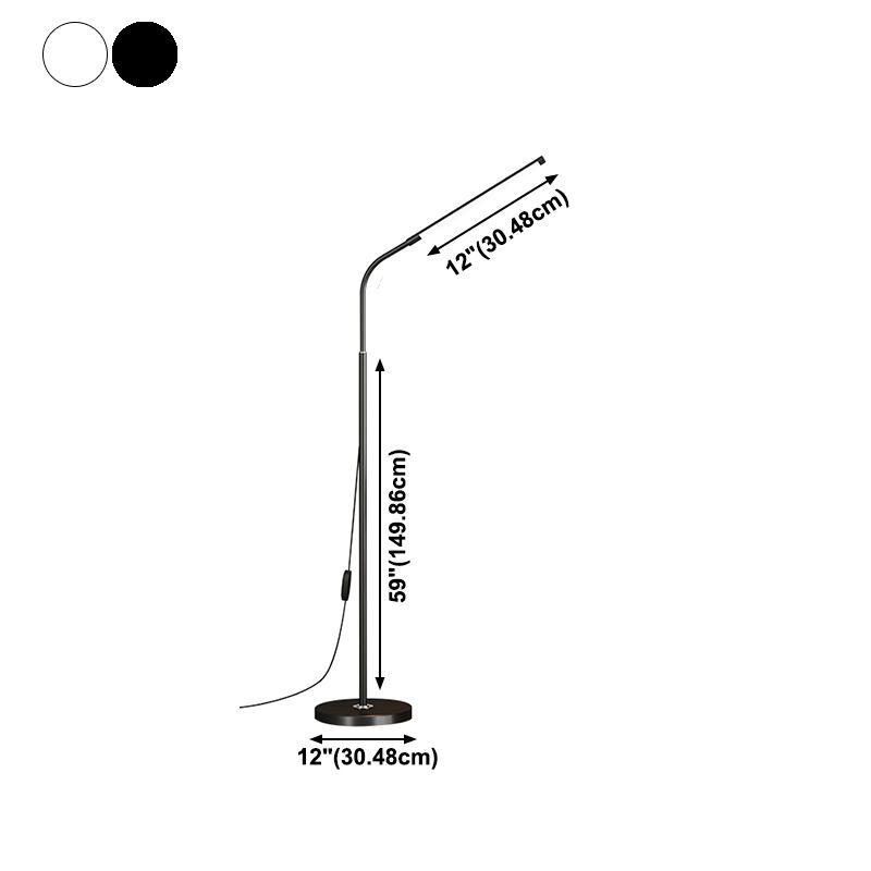 Accensione del pavimento a forma lineare in stile moderno 1 lampada da pavimento leggera per camera da letto