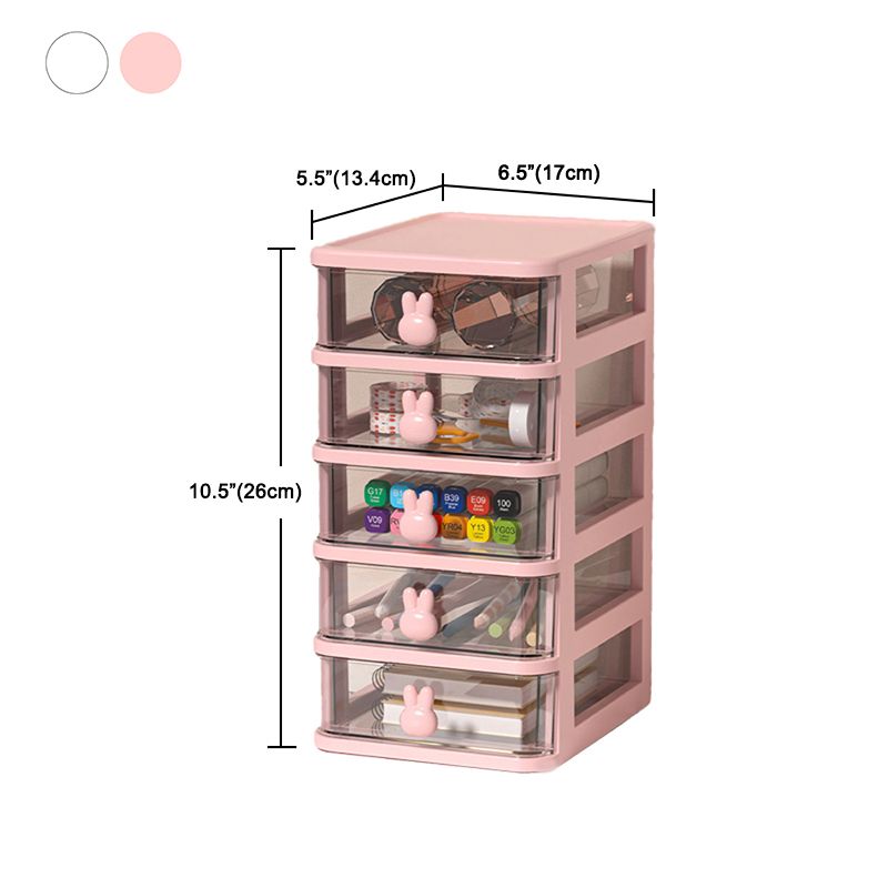 Plastic File Cabinet Modern Transparent Rabbit Drawers Vertical File Cabinet