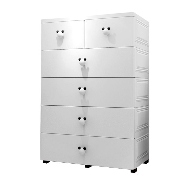 Modern Chest Kids Nightstand Plastic Nursery Dresser with 6 Drawers