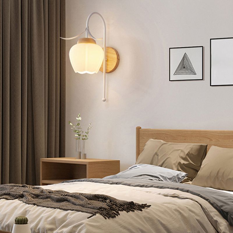 Nordic Wall Light Fixture Creative Wooden Wall Light Sconce for Bedroom