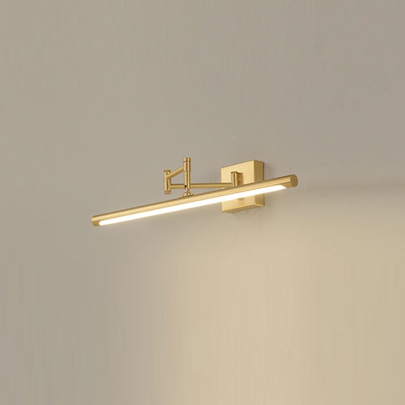 Modern Brass Vanity Light Strip Gold Swing Arm Mirror Light for Bathroom