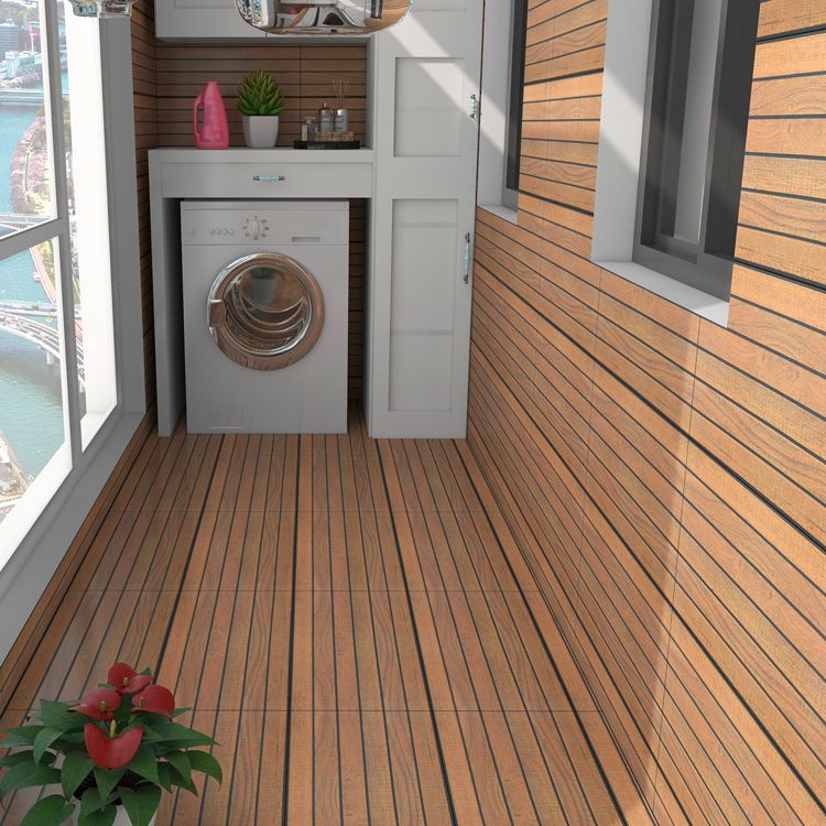 Outdoor Snapping Deck Tiles Striped Composite Wooden Deck Tiles