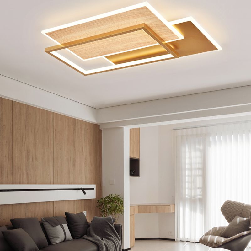 Contemporary Flush Light Rectangular LED Ceiling Lighting for Living Room