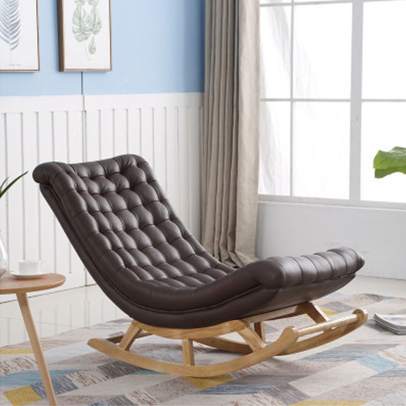 Wood Base Single Lazy Sofa Chair Lounge Leisure Home Rocking Chair